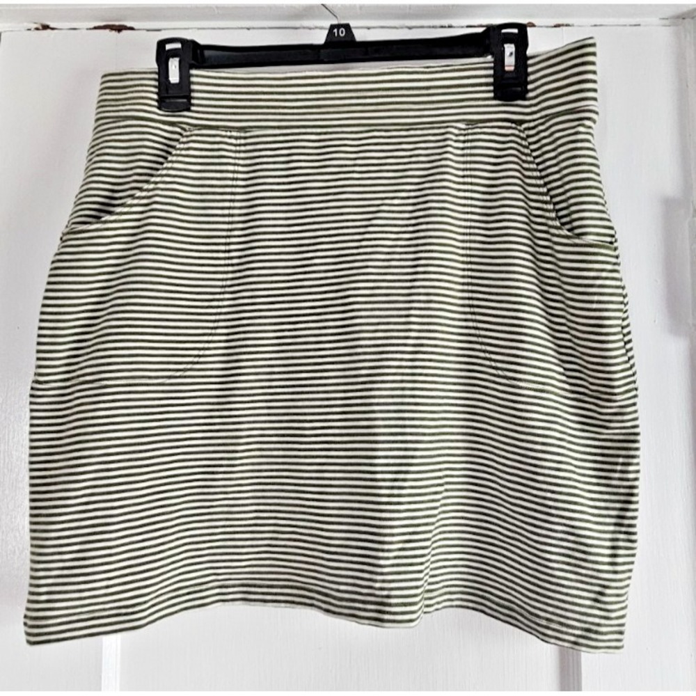 Toad & Co Samba Luna Skirt L Striped Organic Cotton Tencel w/pockets